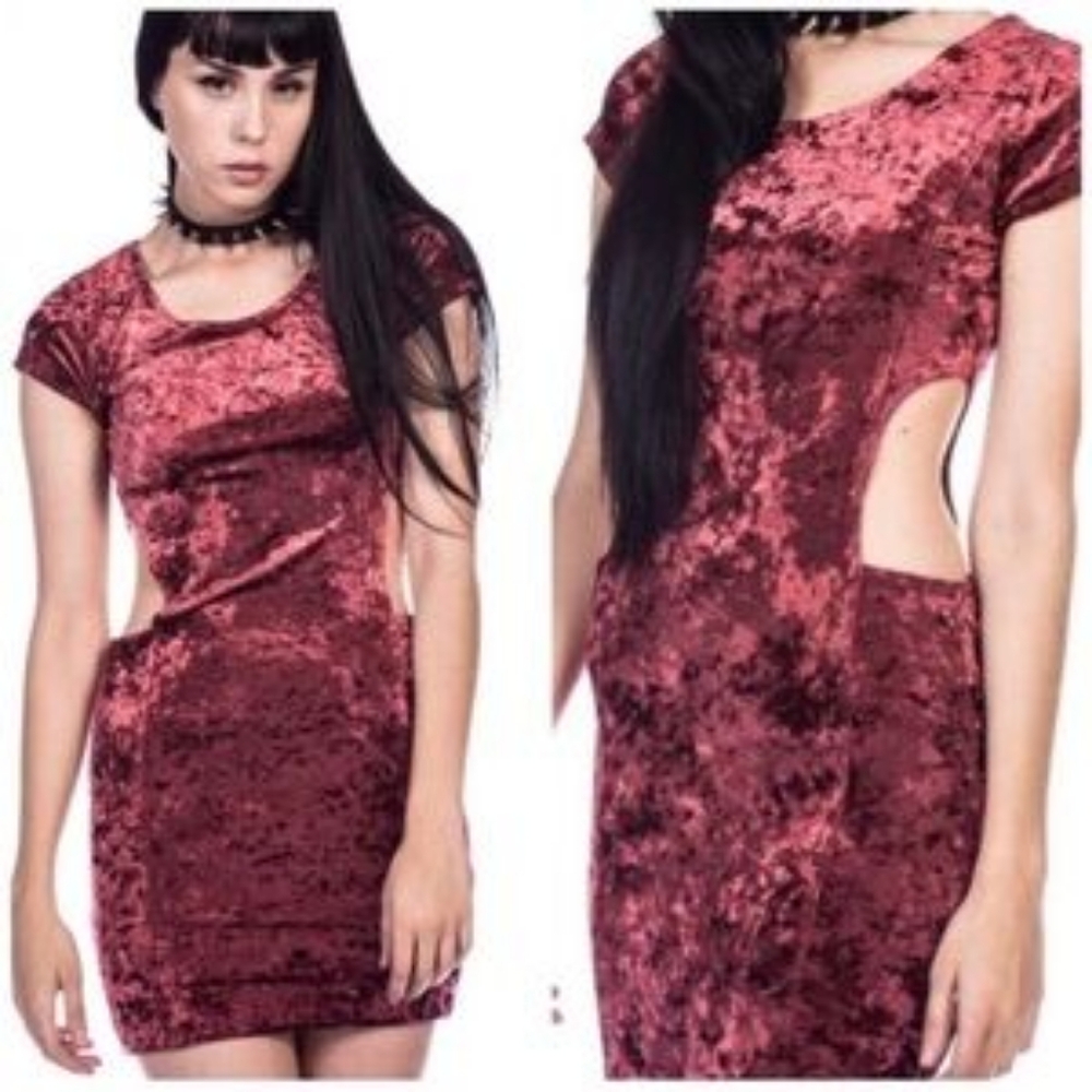 Dolls KILL Velvet Cut-Out Mini Dress